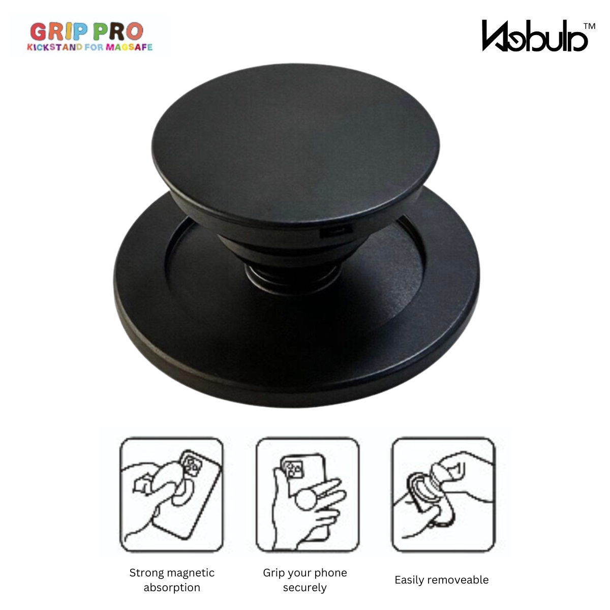 GripPro Magnetic Phone Ring Black