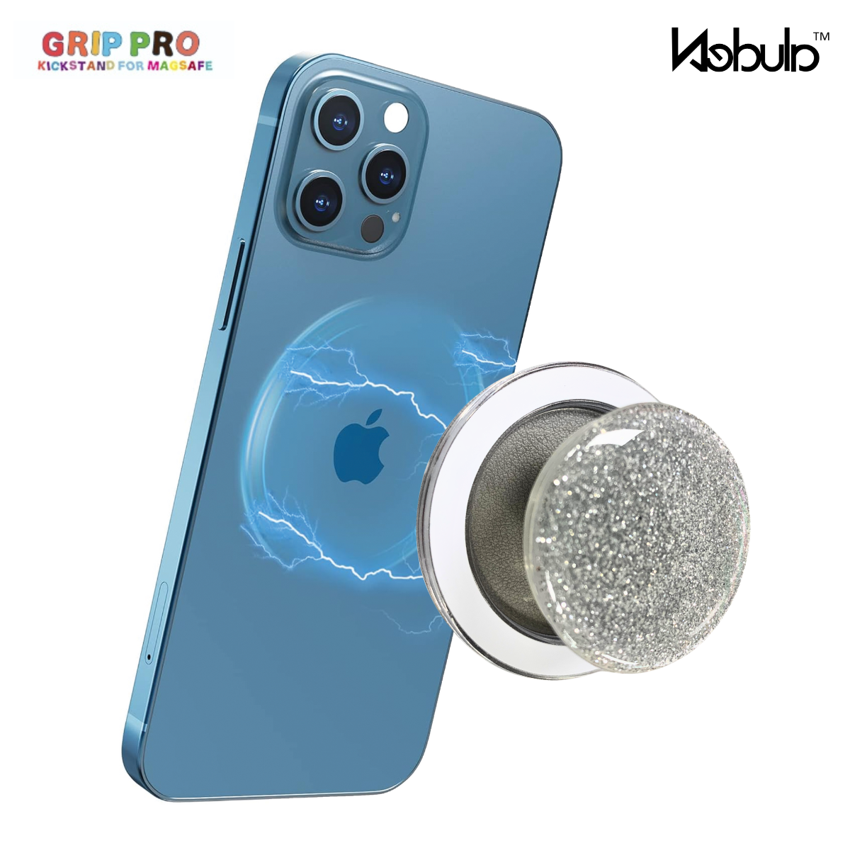 GripPro Magnetic Phone Ring Glitter Silver