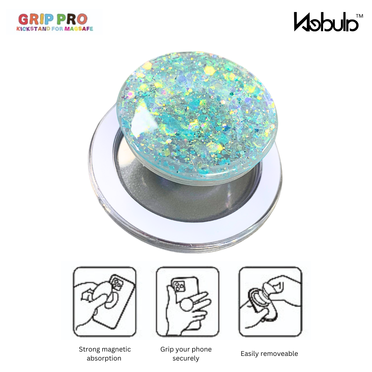 GripPro Magnetic Phone Ring Confetti Ice Blue