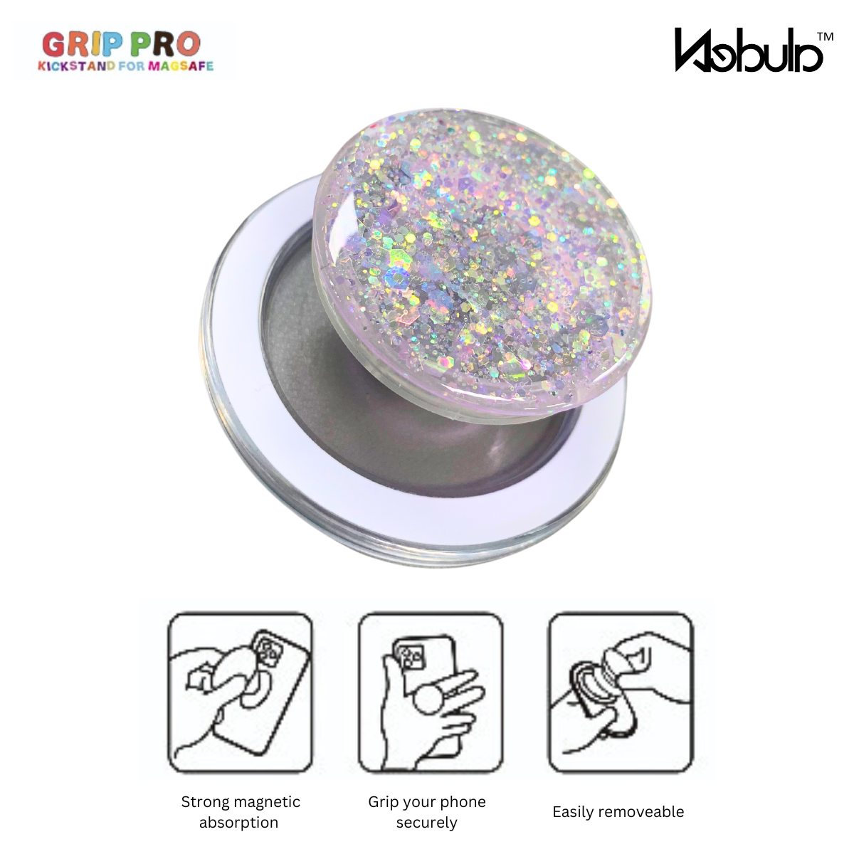 GripPro Magnetic Phone Ring Confetti Purple