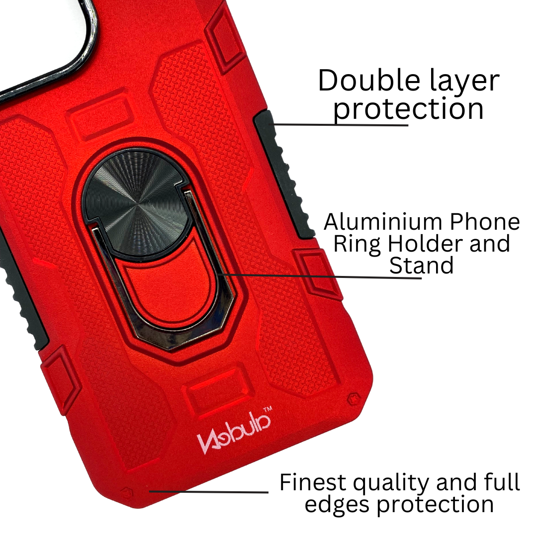 Nebula™ Military Grade with Phone Ring Red - iPhone Case