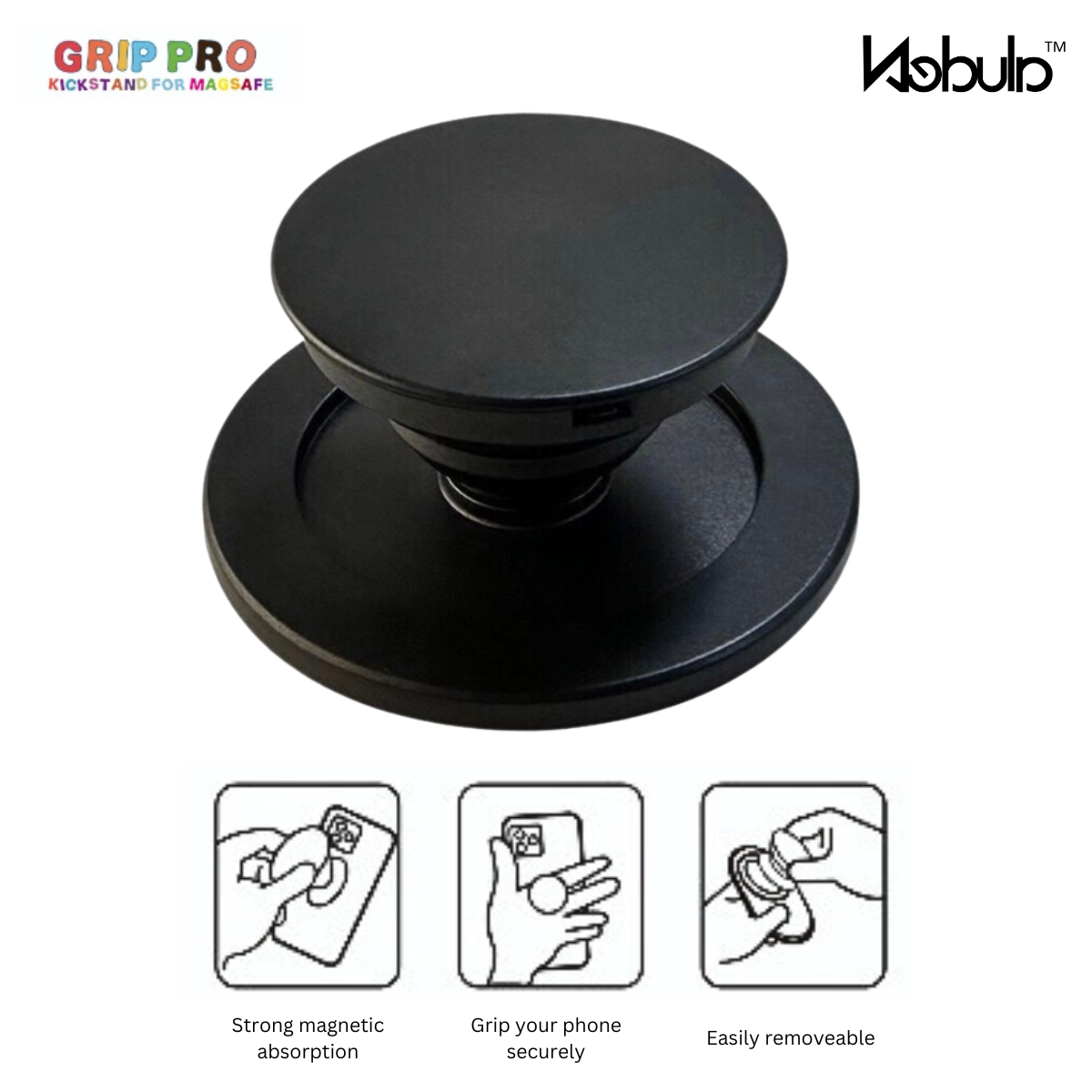 GripPro Magnetic Phone Ring  Black