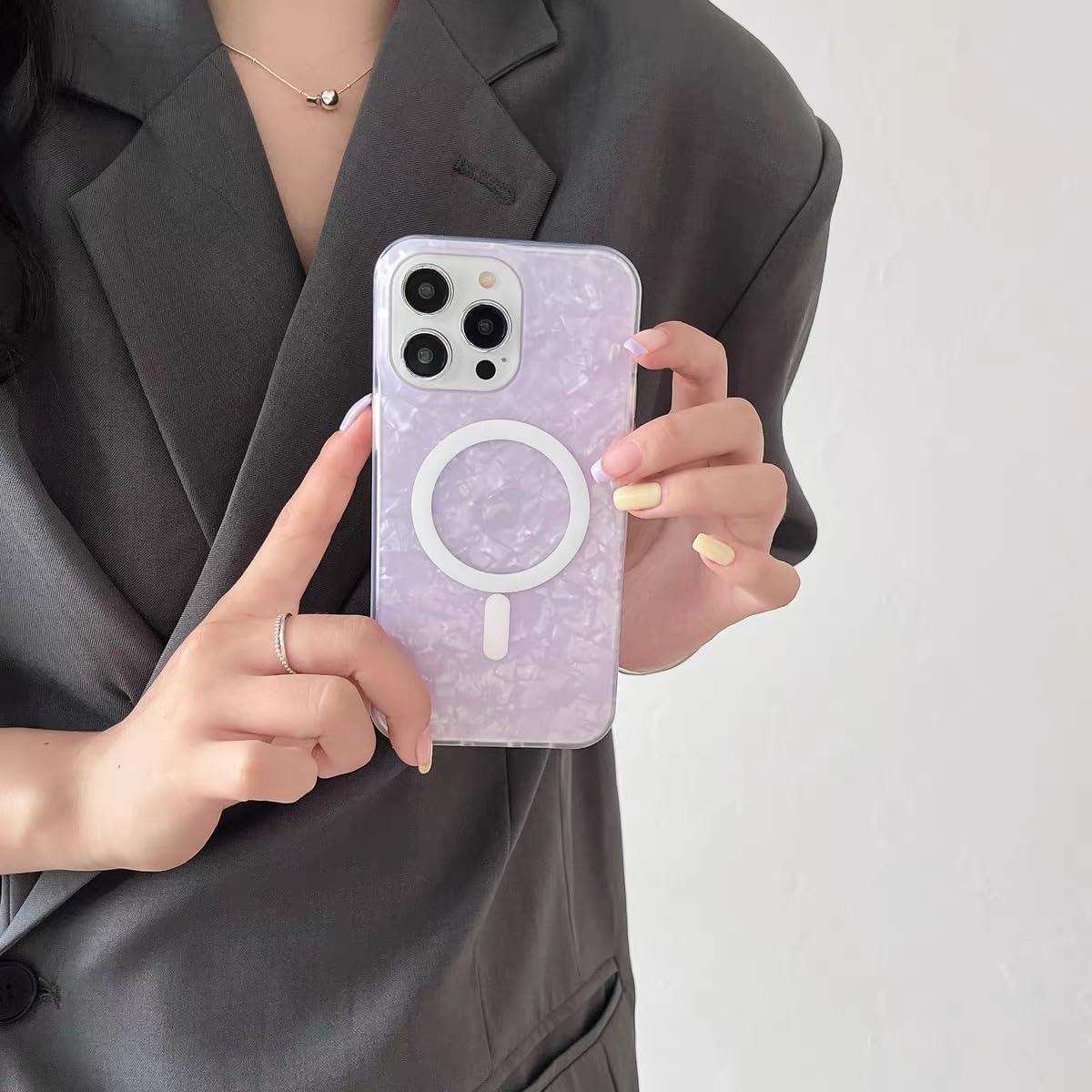 Nebula™ Opal Shell Magsafe Case Purple - iPhone Case