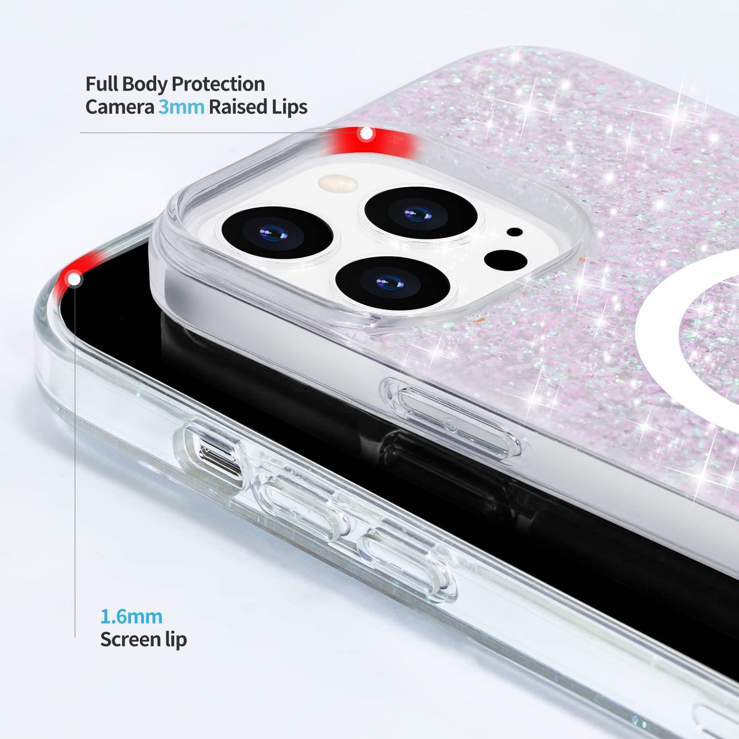 Nebula™ Magic Glitter Magsafe Pink - iPhone Cases