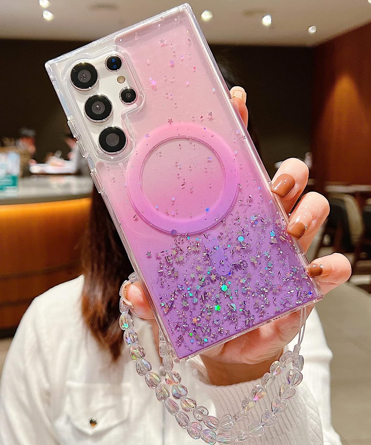 Nebula Ombre Magic Glitter Magsafe Purple - Samsung Cases