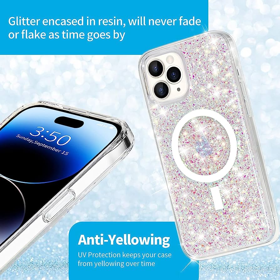 Nebula™ Magic Glitter Magsafe Purple Silver - iPhone Cases