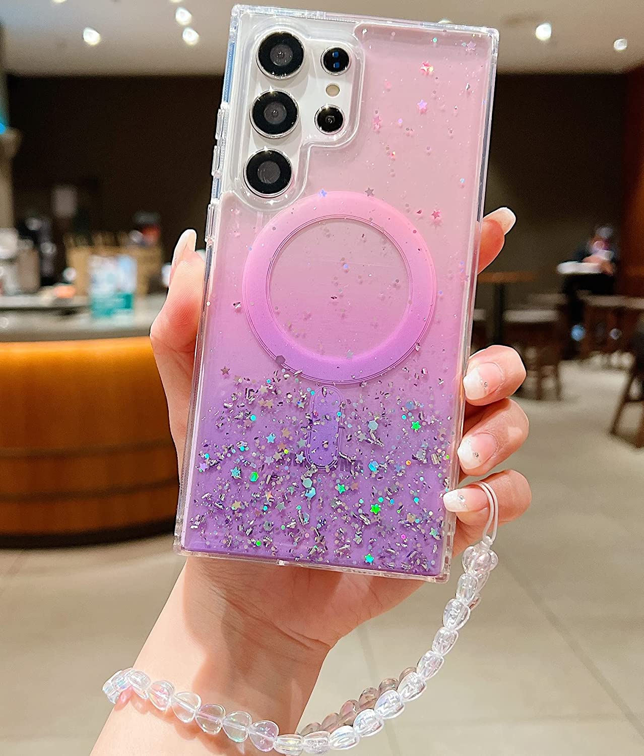 Nebula Ombre Magic Glitter Magsafe Purple - Samsung Cases
