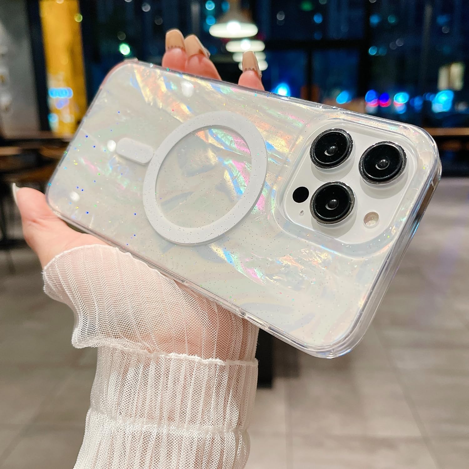 Nebula™ Opal Shell Magsafe Case White - iPhone Case