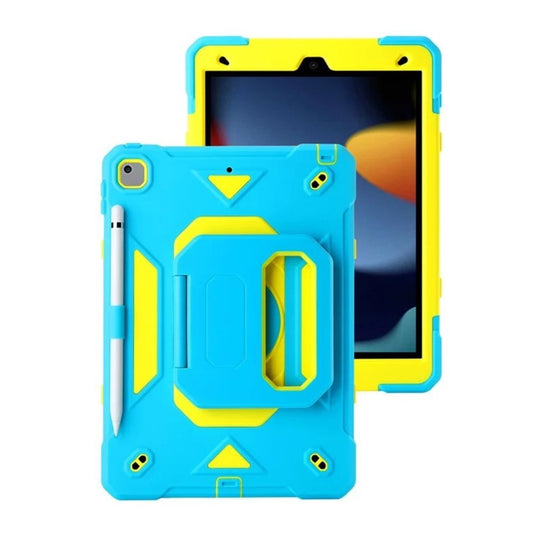 iPad 7/8/9/Air 3/ Pro(10.2-10.5) V2 Shockproof Hard Case Case Light Blue Fluorescein