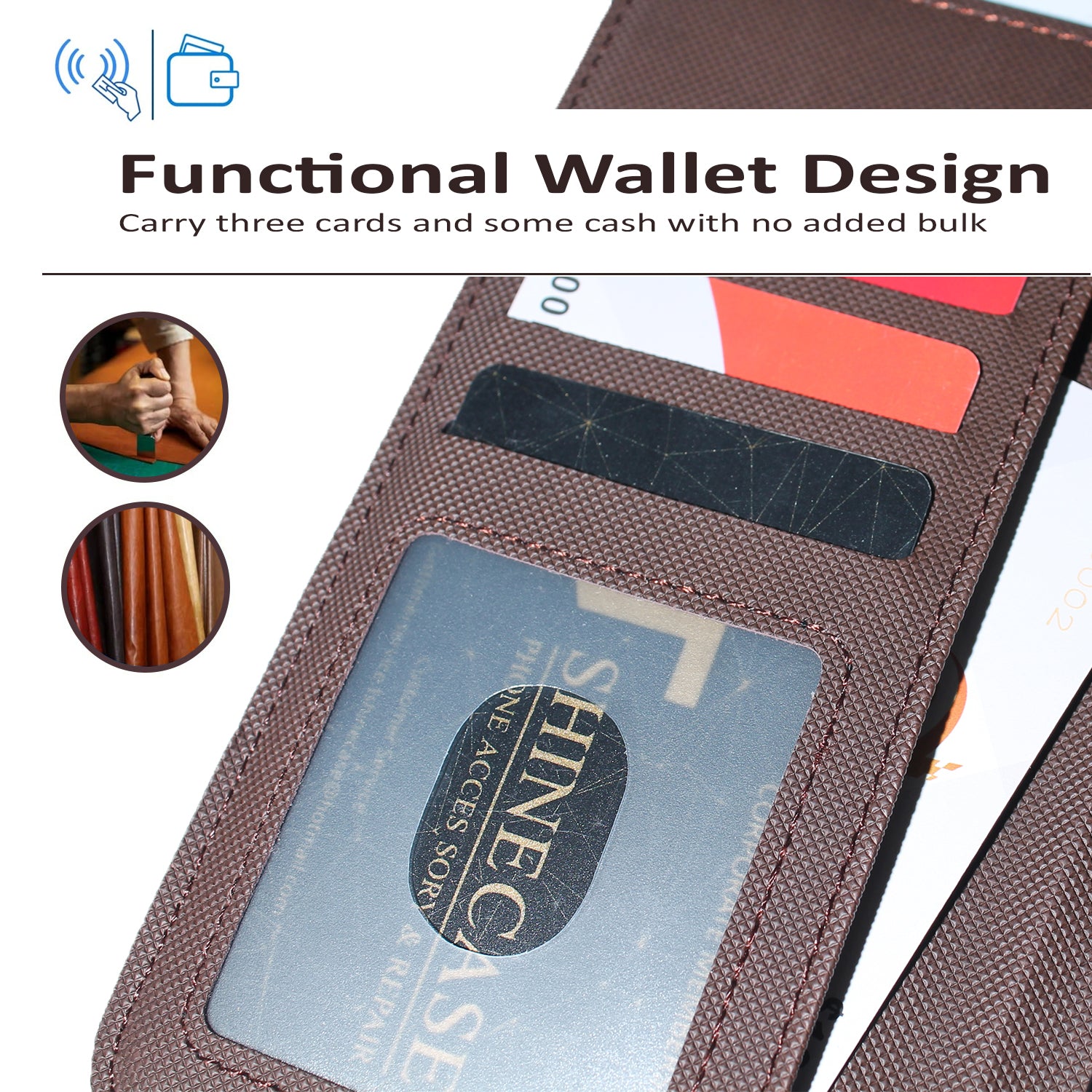 Magnetic Wallet Case Brown - iPhone Cases