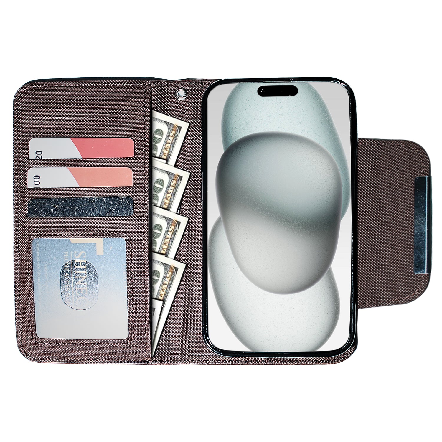 Magnetic Wallet Case Brown - iPhone Cases