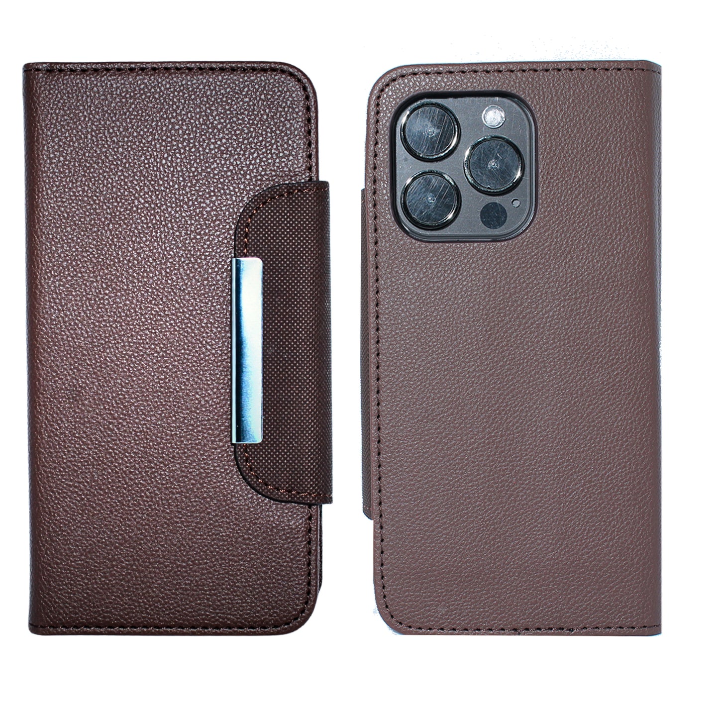 Magnetic Wallet Case Brown - iPhone Cases