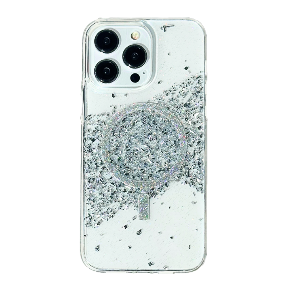 NEBULA iPhone 15 Pro/14Pro Noble Metal Dusted Magsafe Case Silver