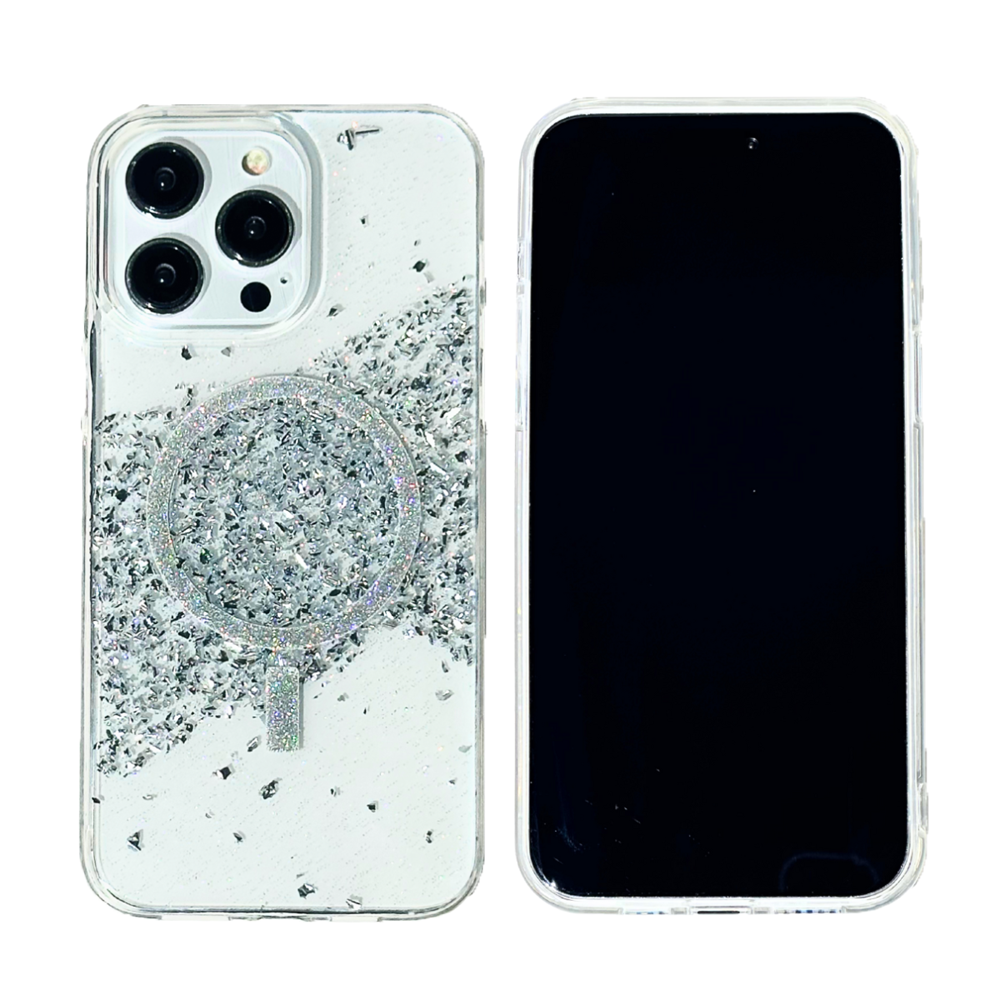 NEBULA iPhone 15 Pro/14Pro Noble Metal Dusted Magsafe Case Silver