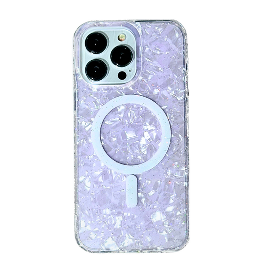 NEBULA iPhone 15 Pro Max/14PM Opal Shell Magsafe Case Purple