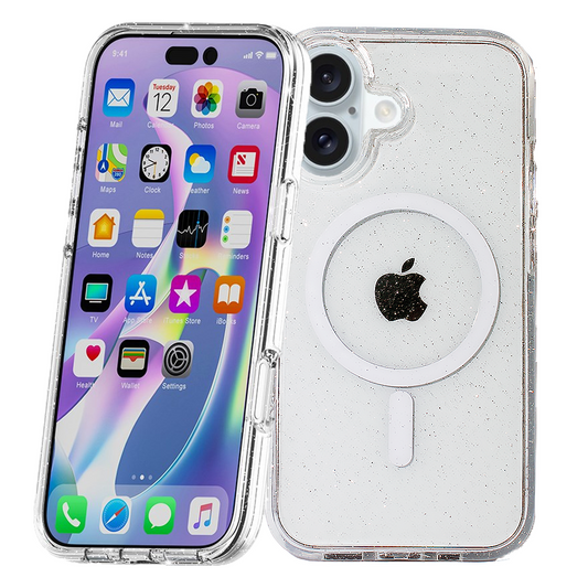 Nebula iPhone 16 Clear Back Tough MagSafe Crystal Sparkling Case