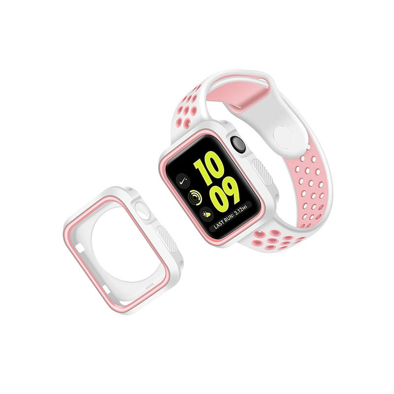 Nebula™ Apple Watch Bumper Protective Case White Pink