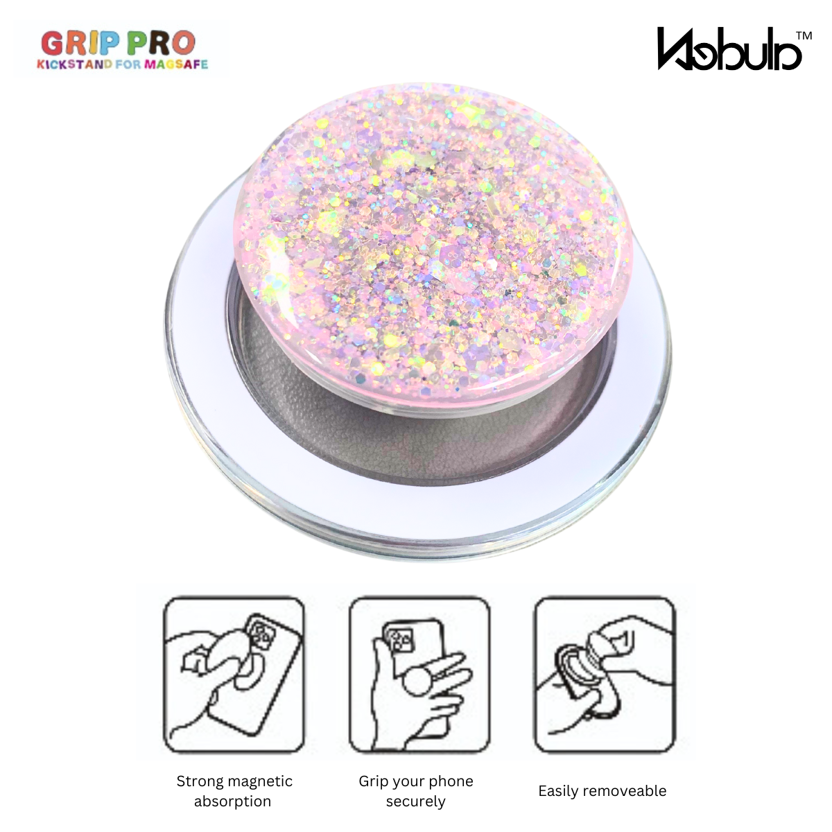 GripPro Magnetic Phone Ring  Confetti Blush