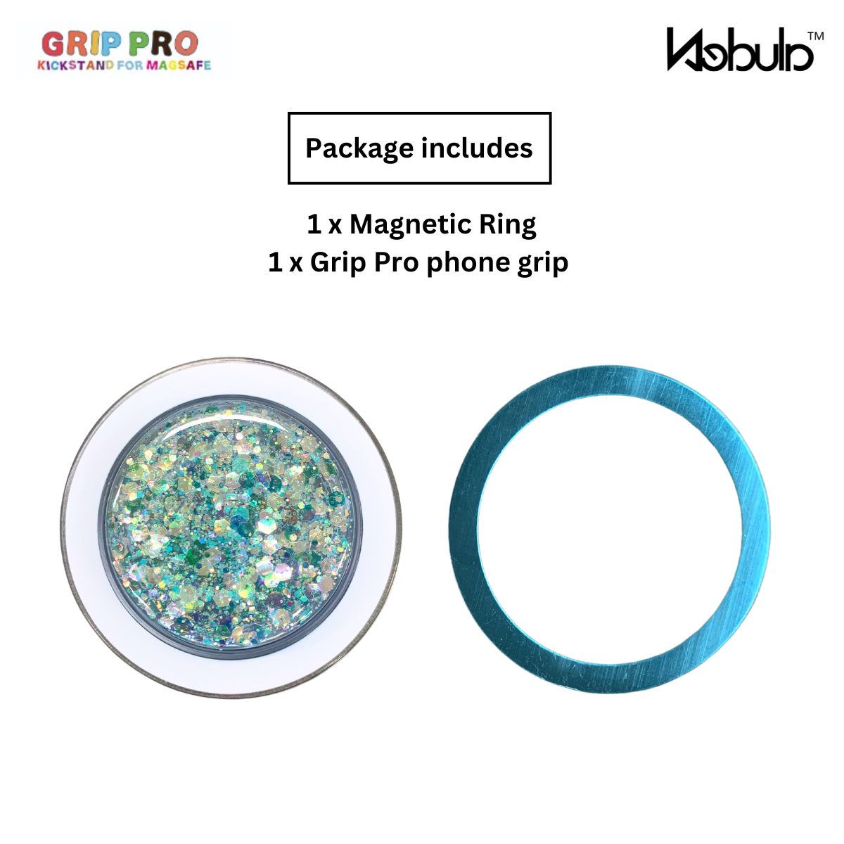 GripPro Magnetic Phone Ring  Confetti Ice Blue