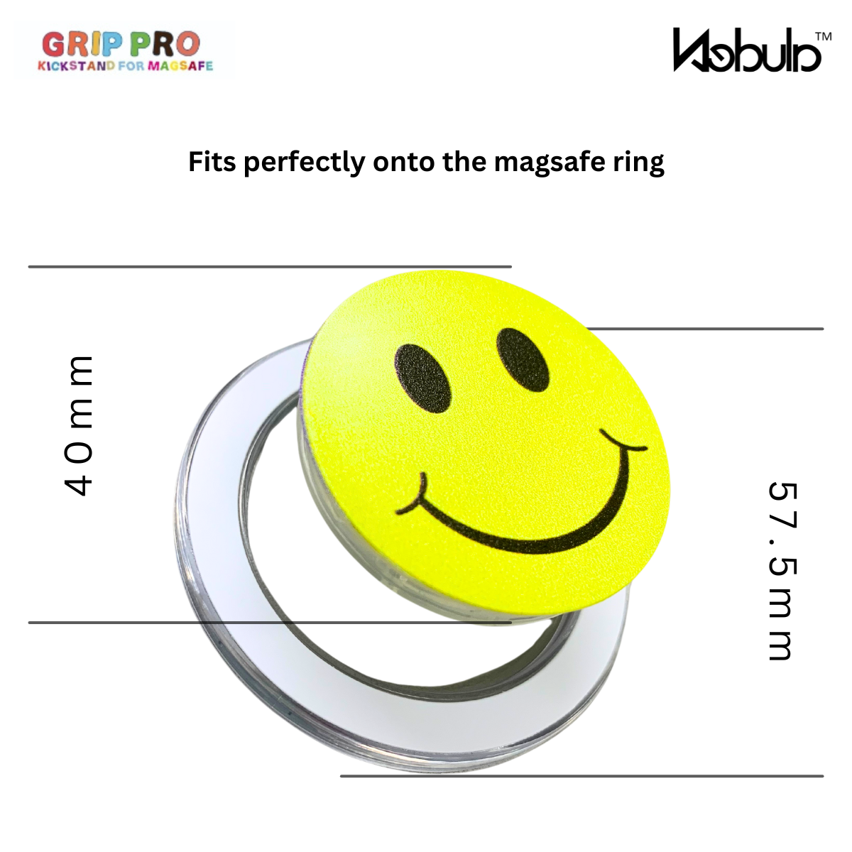 GripPro Magnetic Phone Ring Smiley Face