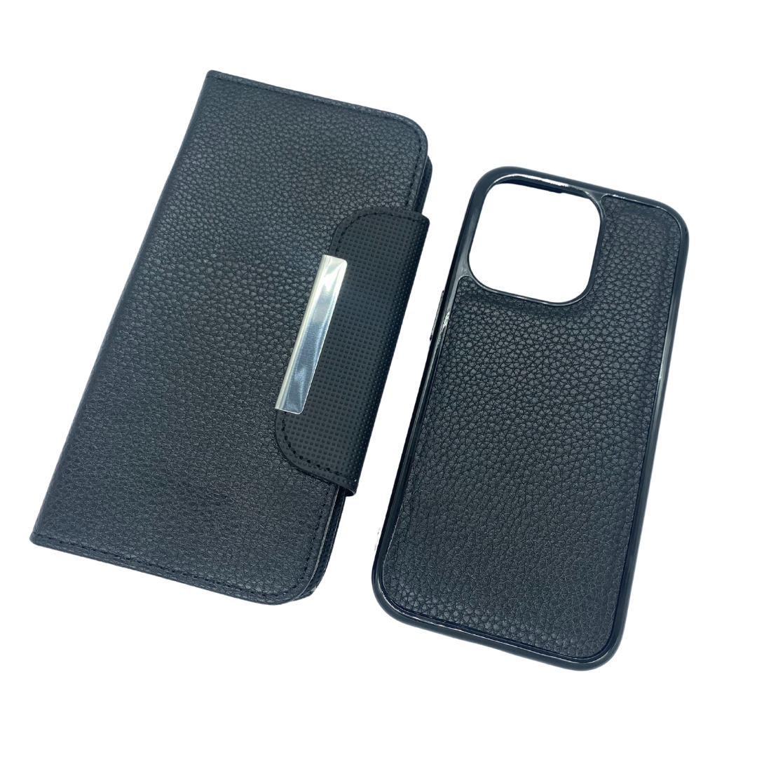 Magnetic Wallet Case Black - iPhone