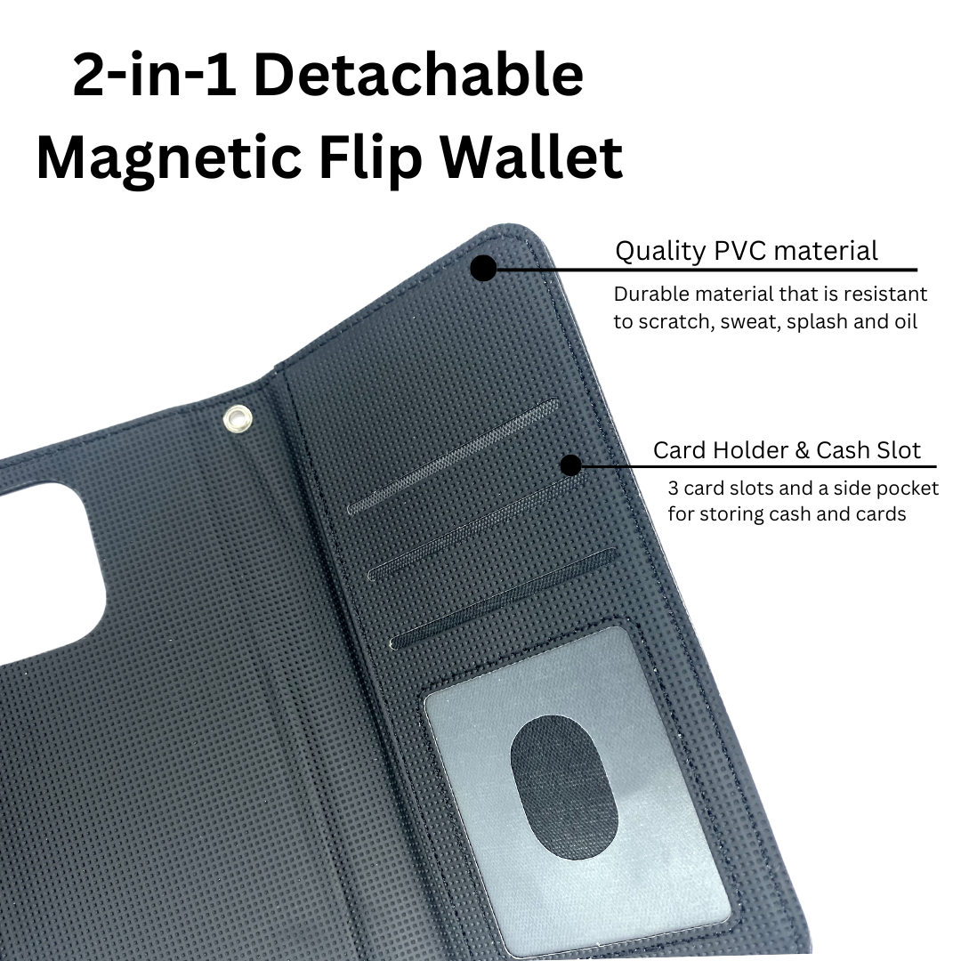 Magnetic Wallet Case Black - Samsung