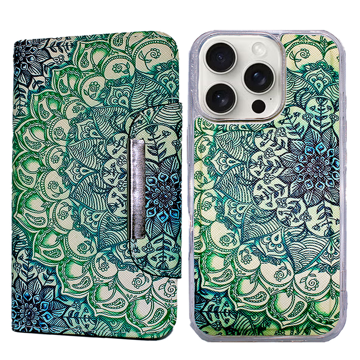 Magnetic Wallet Case Mandala - iPhone