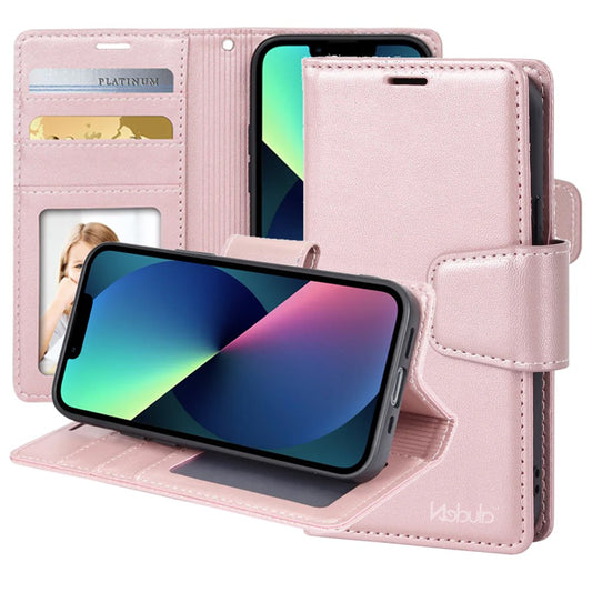 Nebula Flip Leather Wallet Case Rose Gold - iPhone Cases