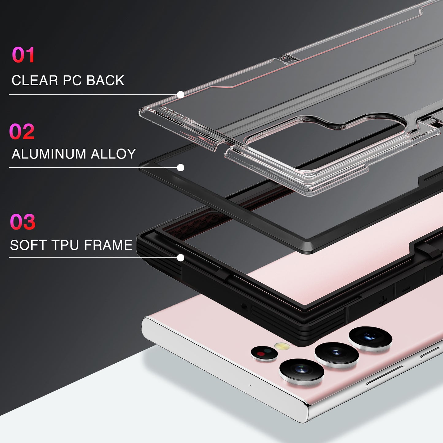 Nebula™ Metallic Shield Black- Samsung Case