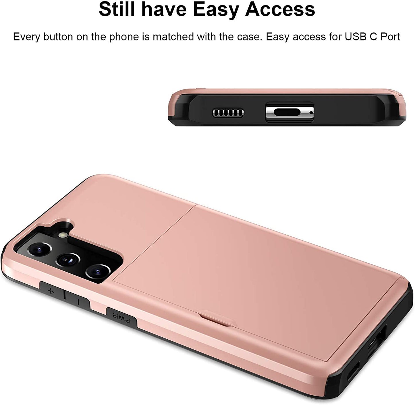 Nebula™ Tough Armour Slide Card Holder Rose Gold - Samsung S22+