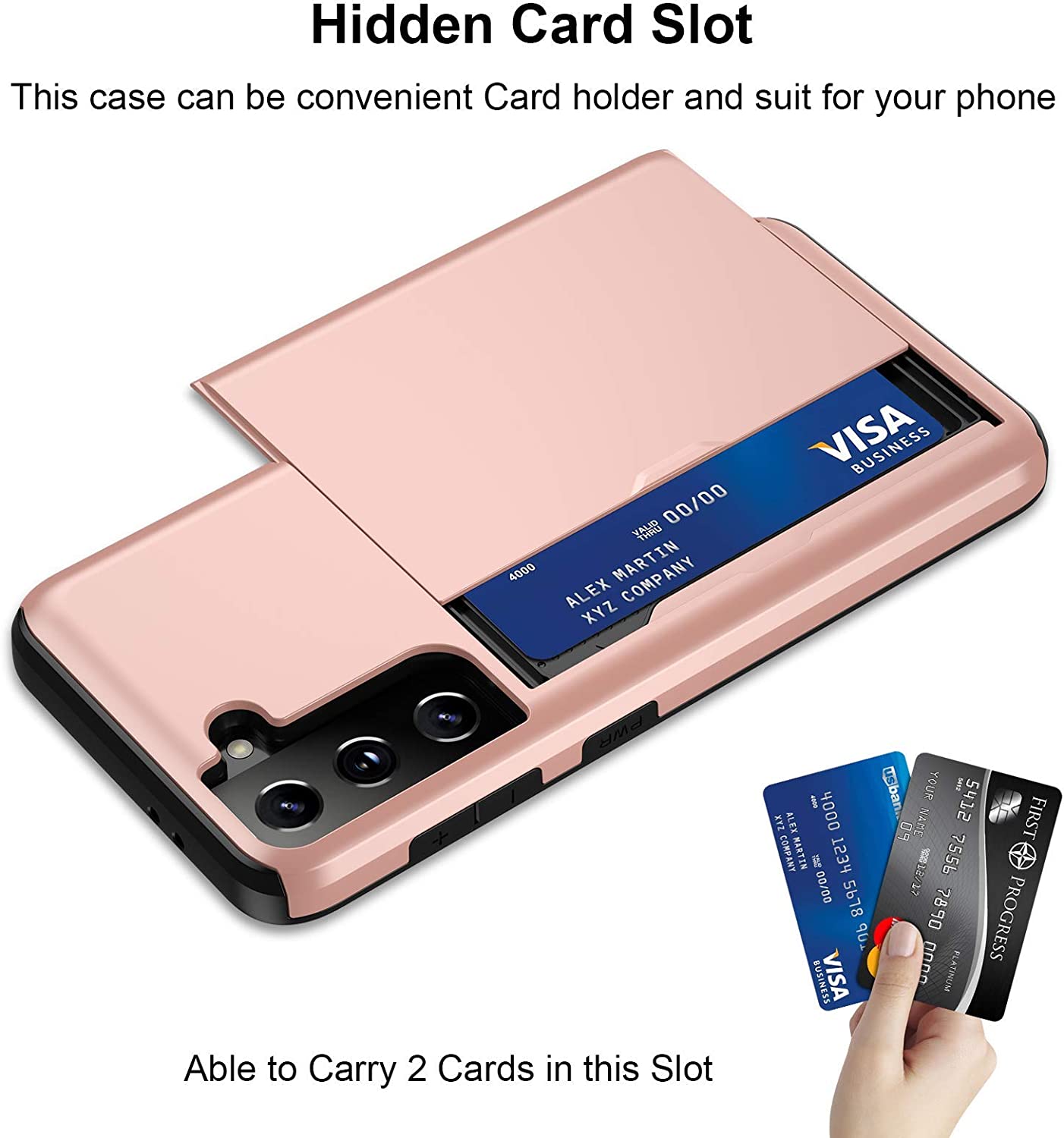 Nebula™ Tough Armour Slide Card Holder Rose Gold - Samsung S22+