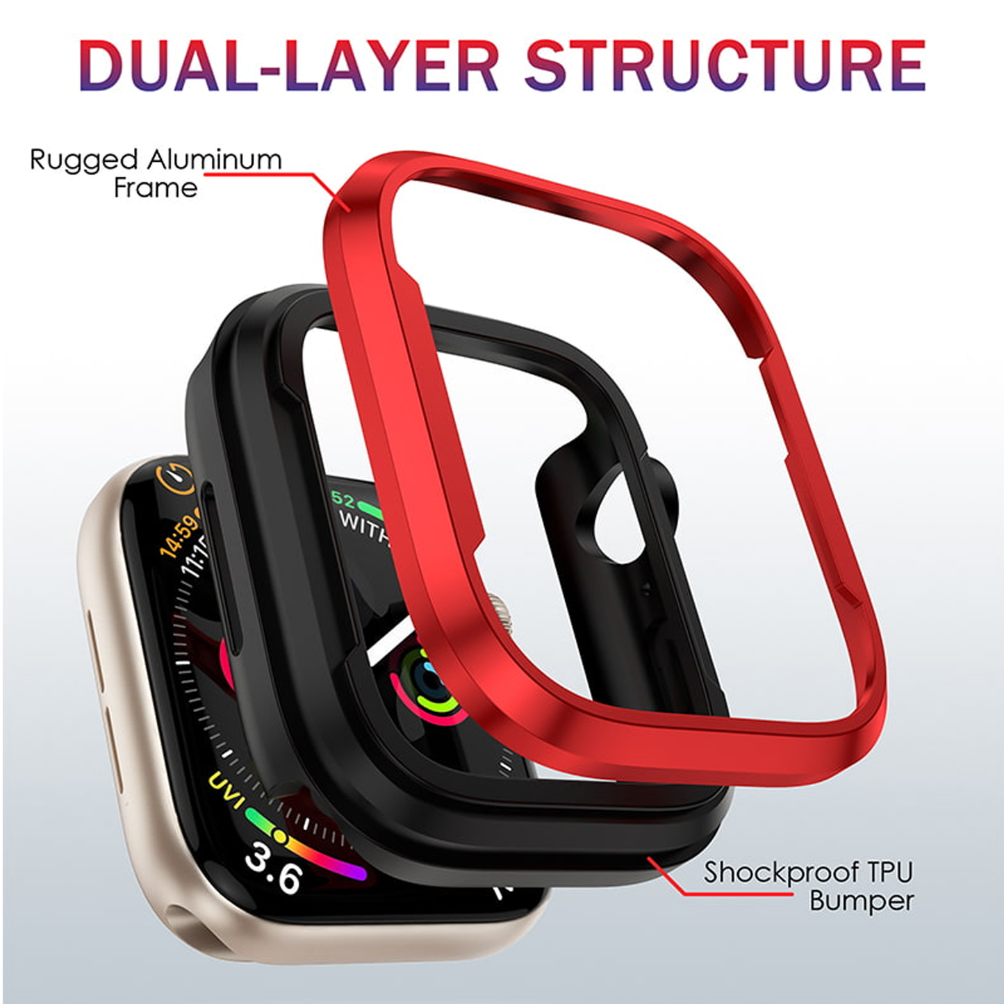 Nebula™ Protection Edge Case Red- Apple Watch