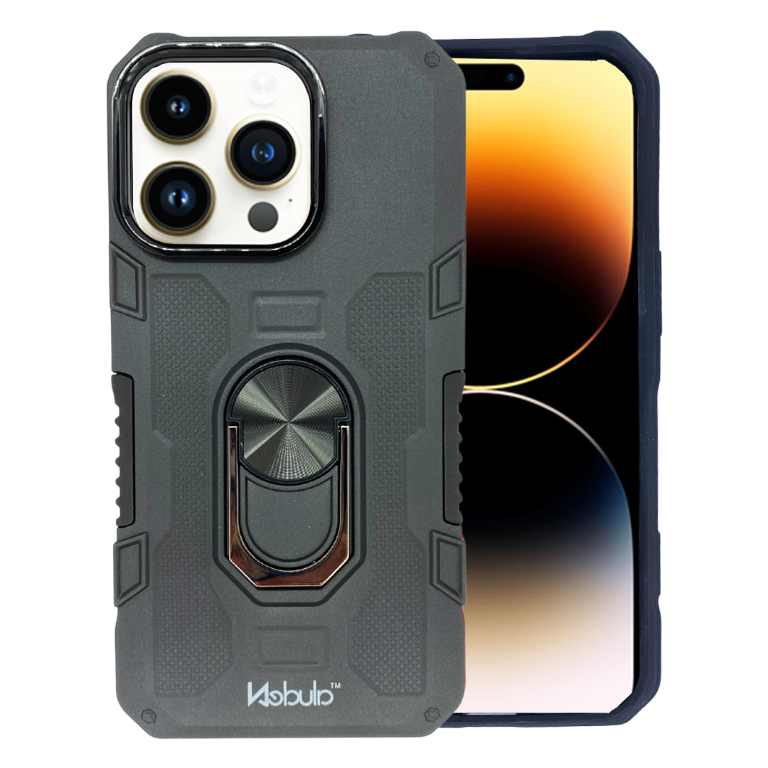 Nebula™ Military Grade with Phone Ring Black - iPhone Case