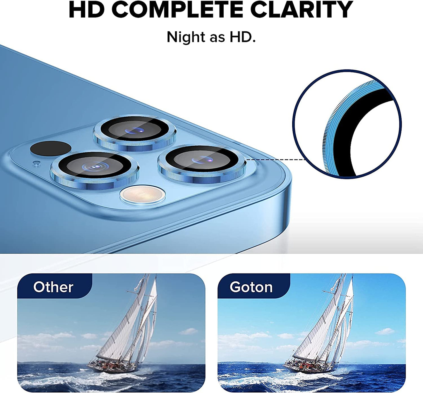 Nebula™ 9H Rear Camera Lens Metallic Blue - iPhone 13 Pro / 13 Pro Max